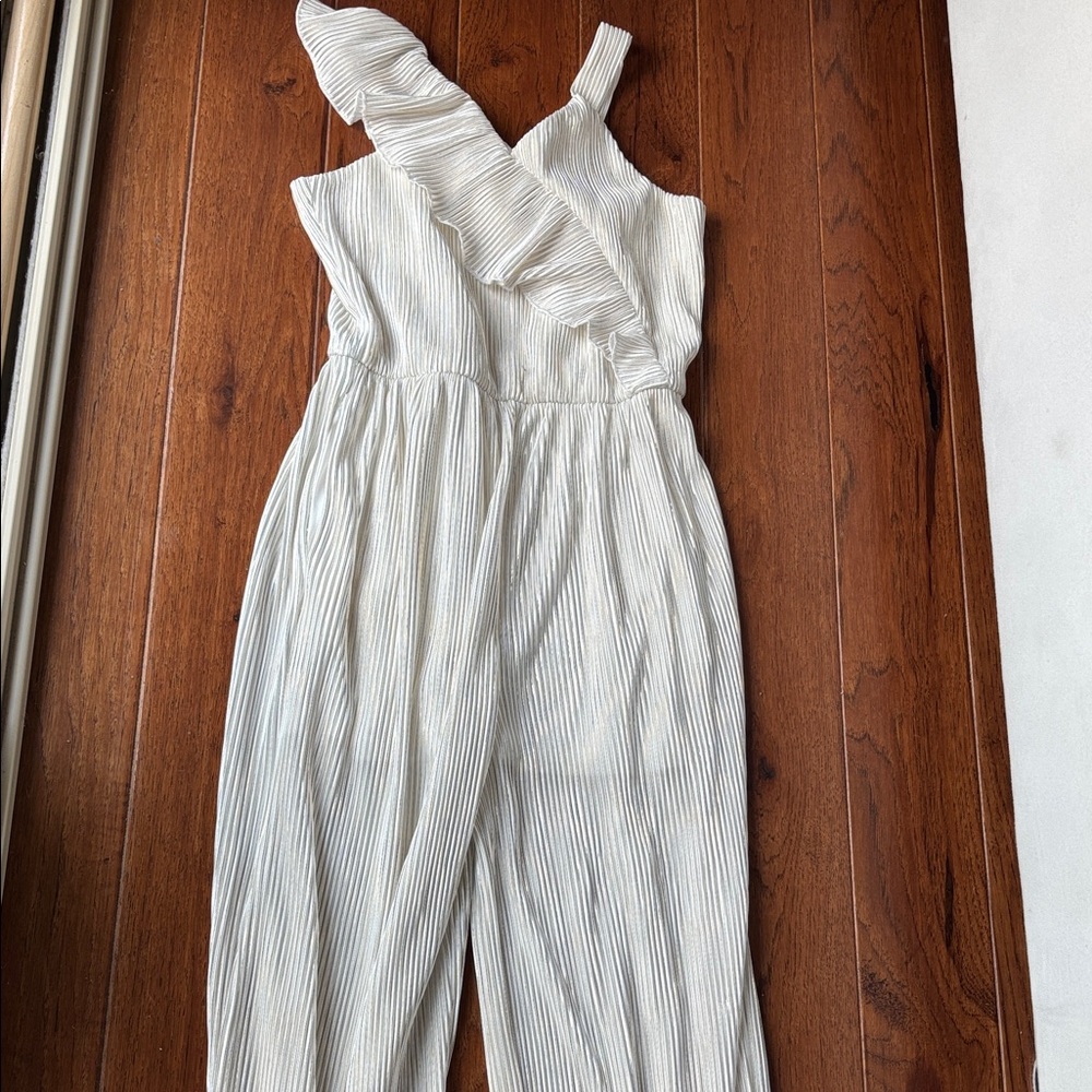Nordstrom Cream Ruffle Jumpsuit